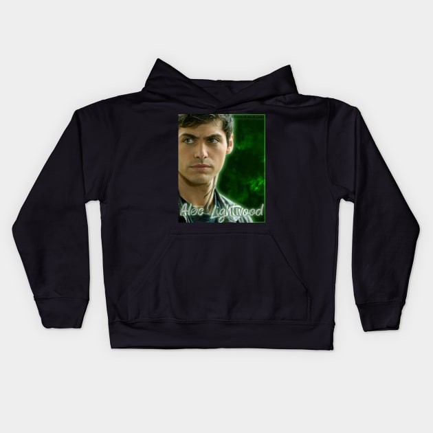 Shadowhunters - Alec Lightwood - Green Smoke Kids Hoodie by vickytoriaq